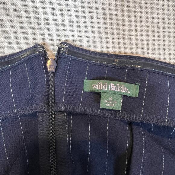 Wild Fable Dress Women's M Tube Mini Bodycon Suiting White Pinstripe Blue - Picture 5 of 11